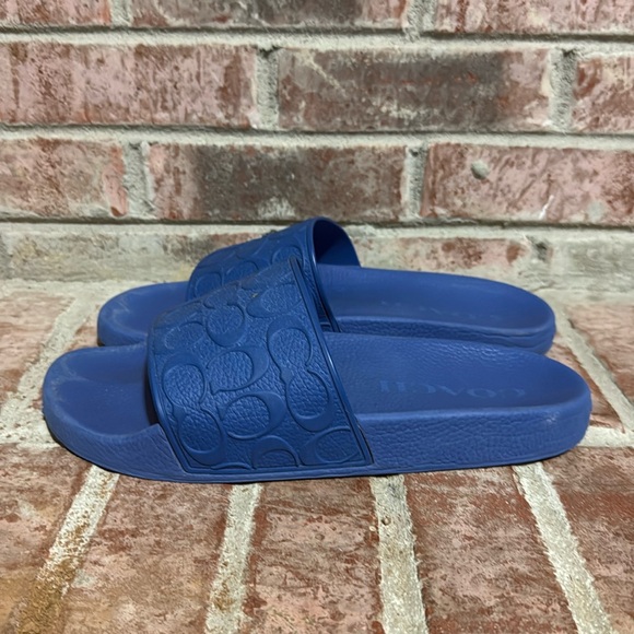 Mens Coach blue monogram slides size 10 - Picture 3 of 10